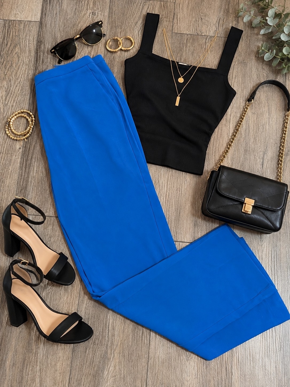 Love Tree Vibrant Blue Wide-Leg Pants